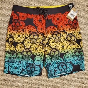 Men's NWT Corona X Reef, Day of the Dead Boardshorts